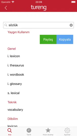 Tureng Sözlük iPhone Ekran Görüntüsü 5