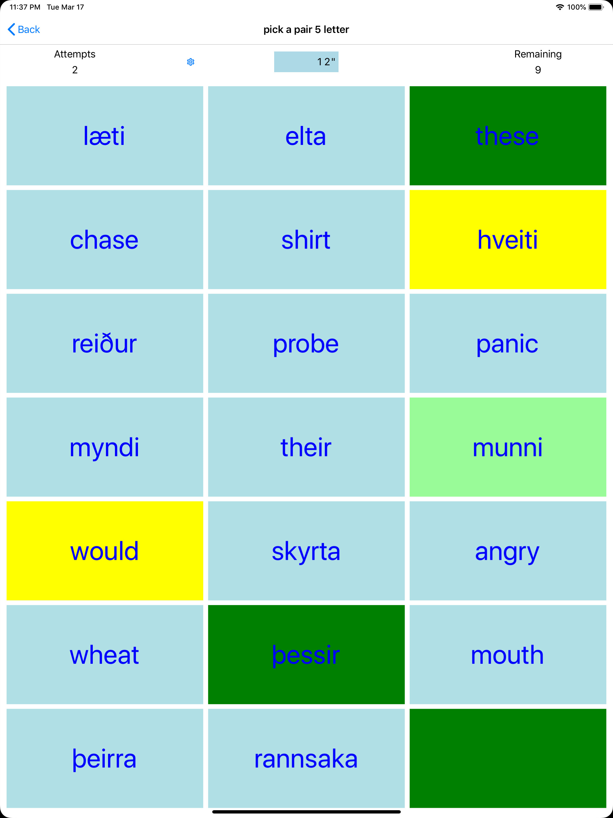 PickAPair Icelandic - English