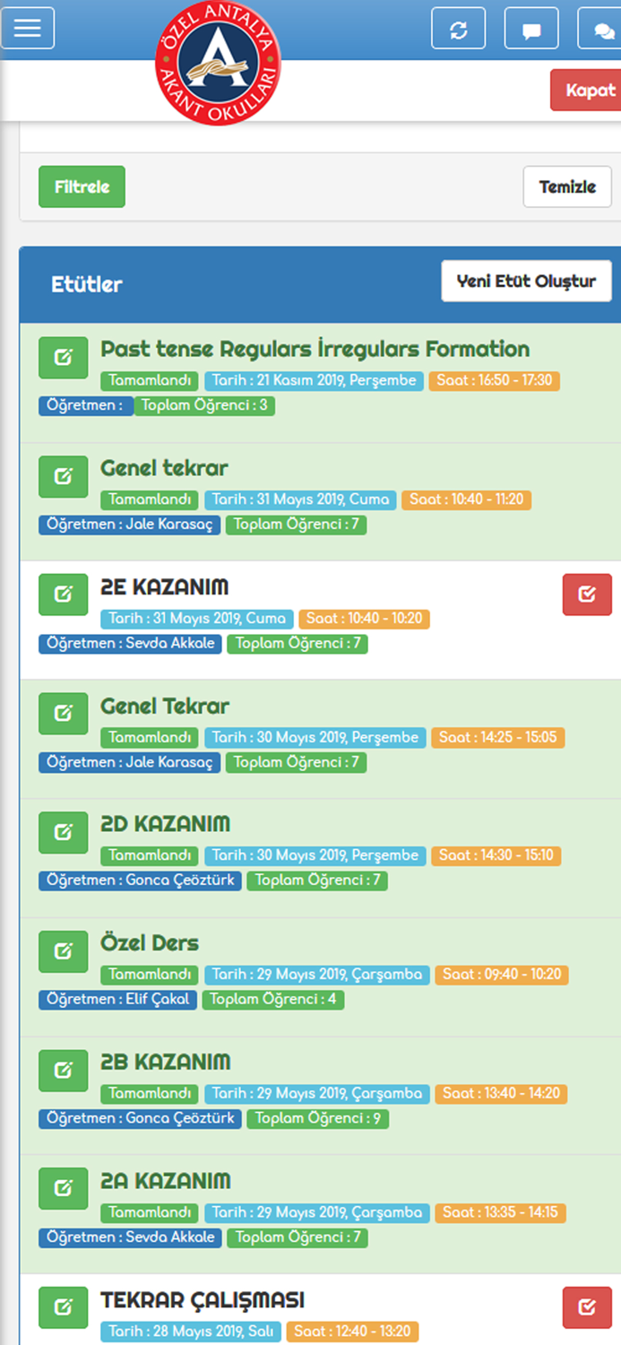 Akantnet Kolej Otomasyonu