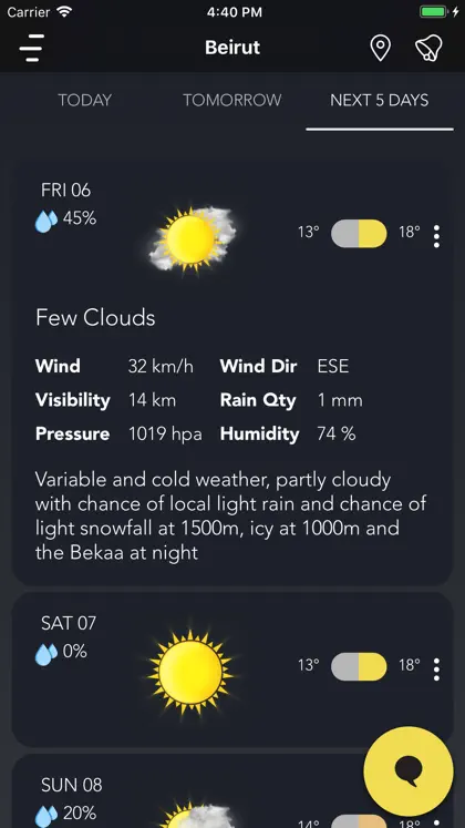 Weather Of Lebanon ekran görüntüsü 4 / 6