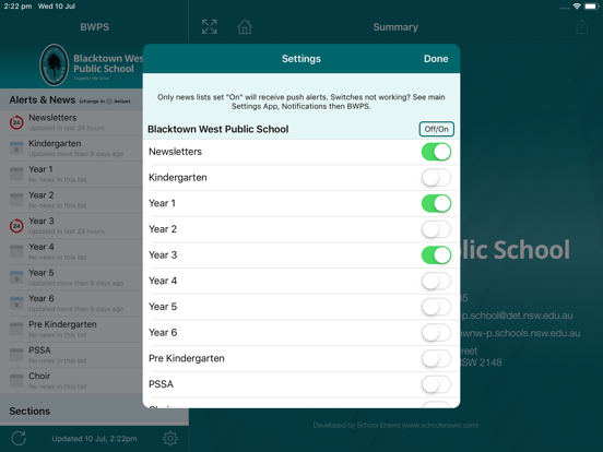 Blacktown West Public School iPad screenshot