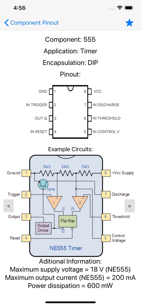 Electronic Component Pinouts - App de Educación | MWM