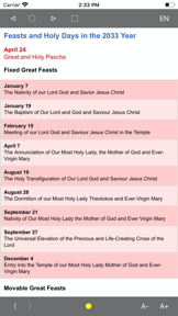Orthodox Calendar screenshot