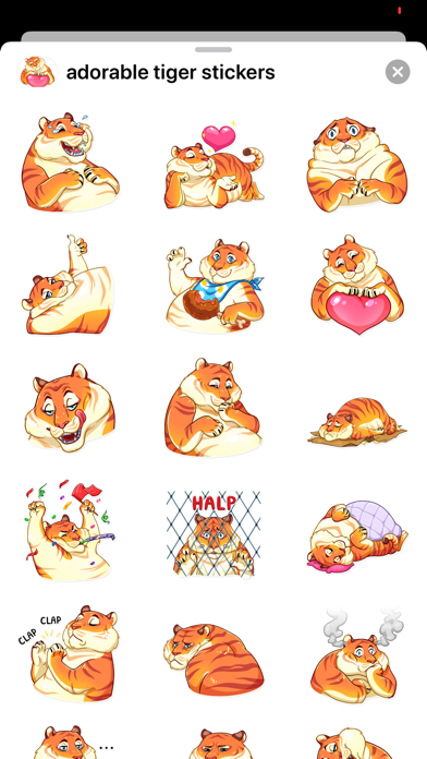 Screenshot #1 pour Adorable Tiger Stickers HD