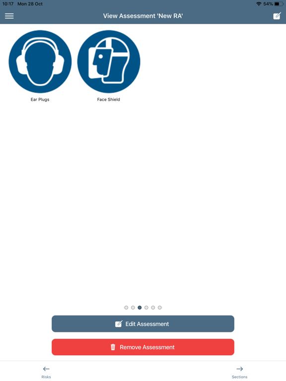 MY Risk Assessments iPad screenshot