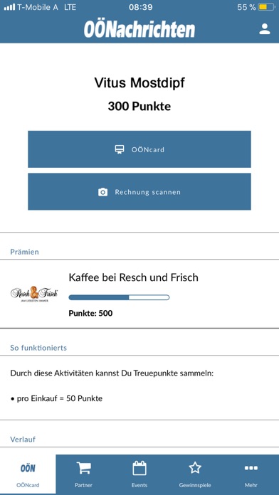 OÖNcard Screenshot