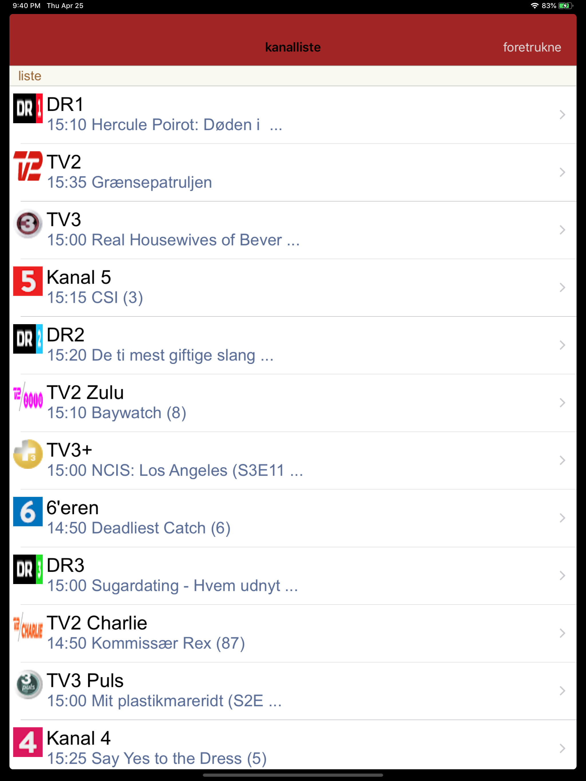 Danmark tv-guide screenshot 4