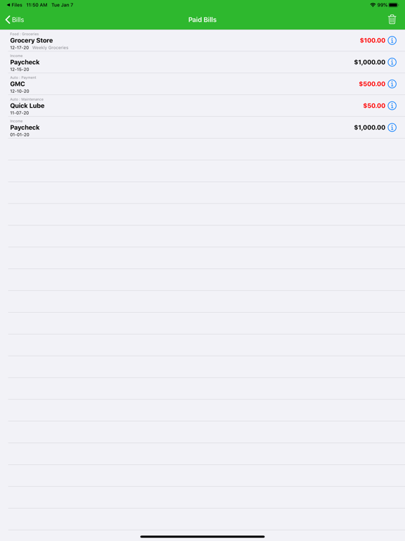 myBill$ Lite iPad screenshot 5 - Finance app