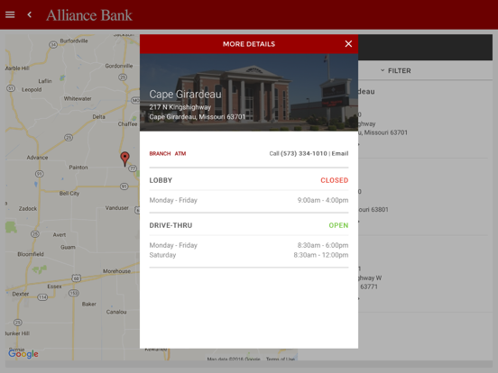 Alliance Bank Mobile Banking iPad screenshot 3 - Finance app