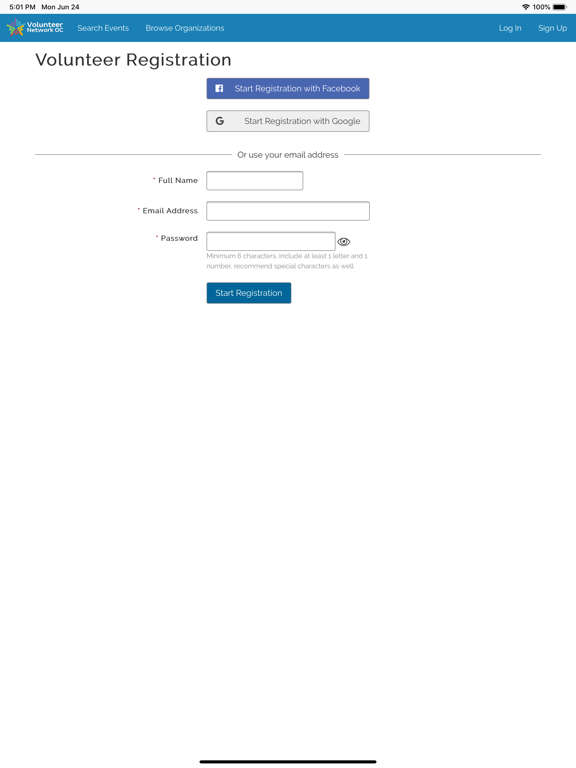 VolunteerNetwork OC iPad screenshot 5 - Social Networking app