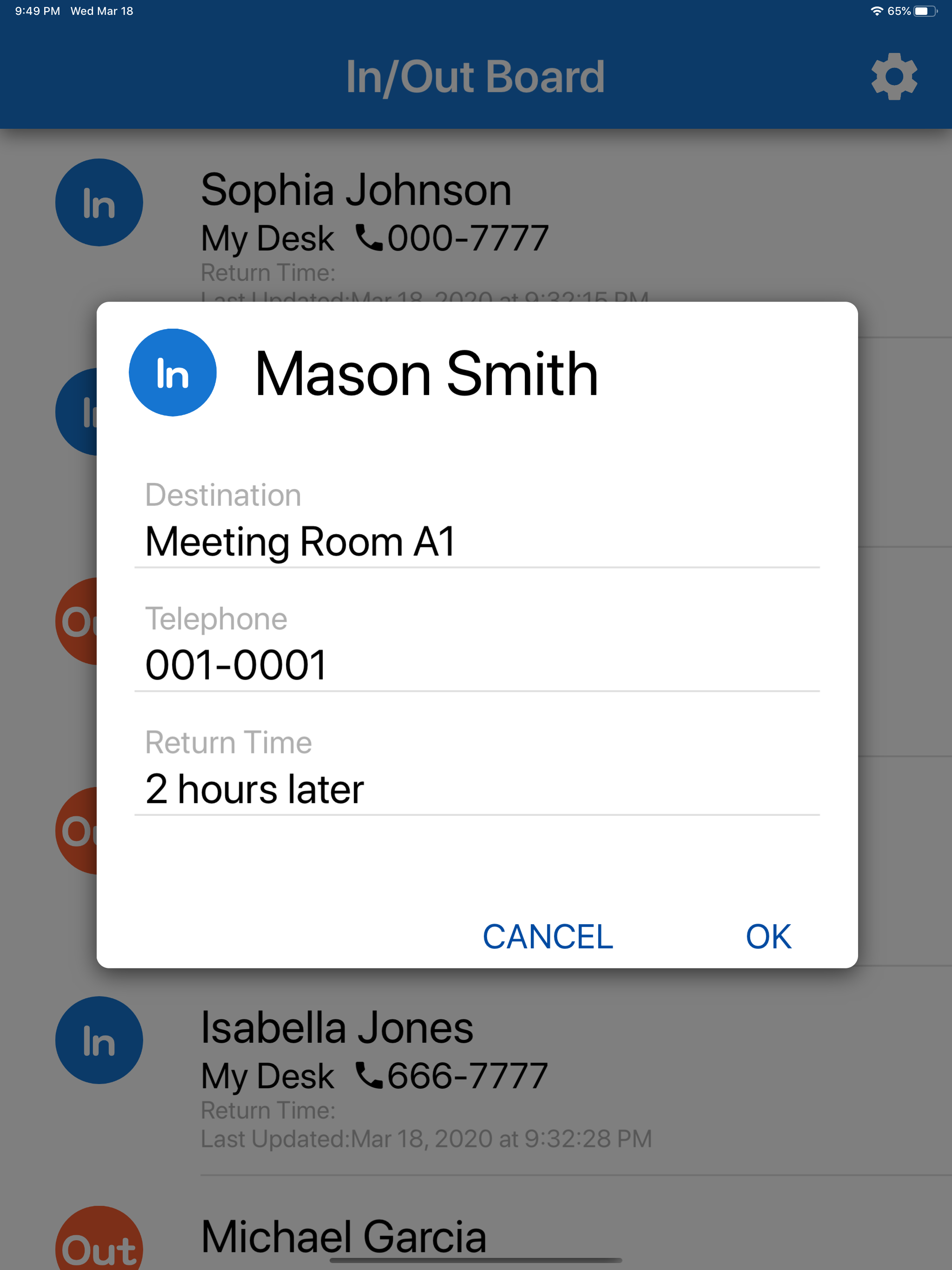 In/Out Board screenshot 10