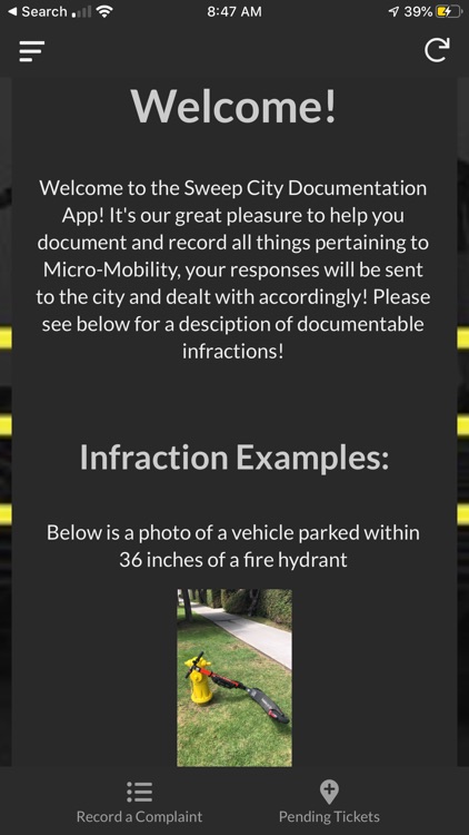 Sweep City Safety Application