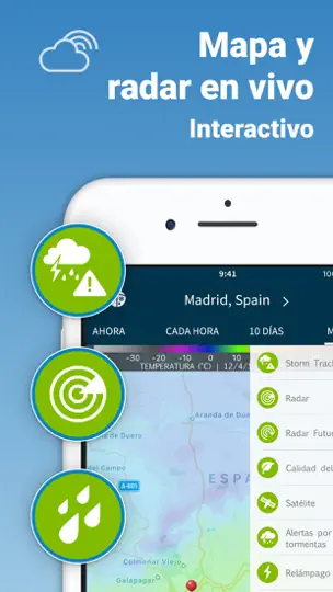 Captura de pantalla de WeatherBug Elite en iPhone 3