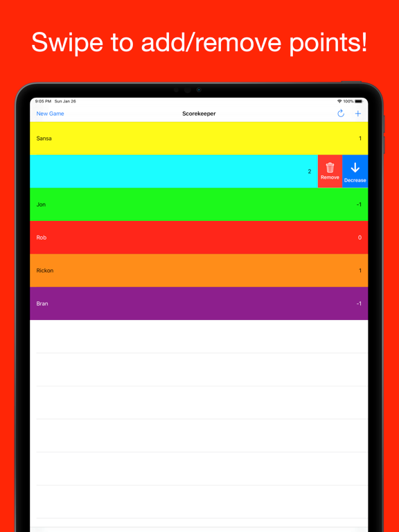 Scorekeeper Lite iPad screenshot 3 - Entertainment app
