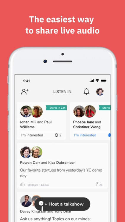 Talkshow: Live audio shows