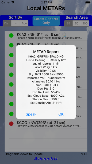 Local METARs Screenshot