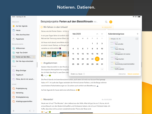 ‎Agenda: Notiz trifft Kalender Screenshot