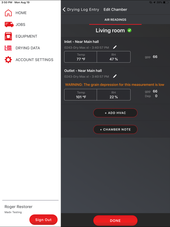 DryLINK iPad screenshot 6 - Utilities app