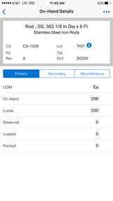 Inventory for EBS screenshot