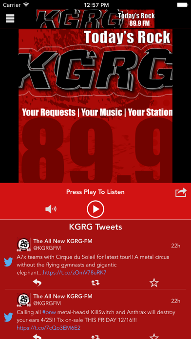 Screenshot #1 pour KGRG-FM Today's Rock