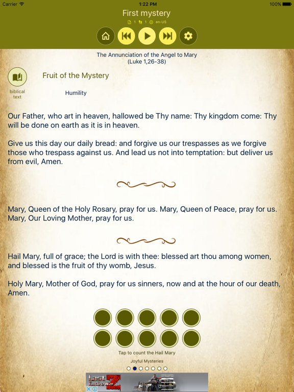 Holy Rosary with audio iPad screenshot 3 - Book app