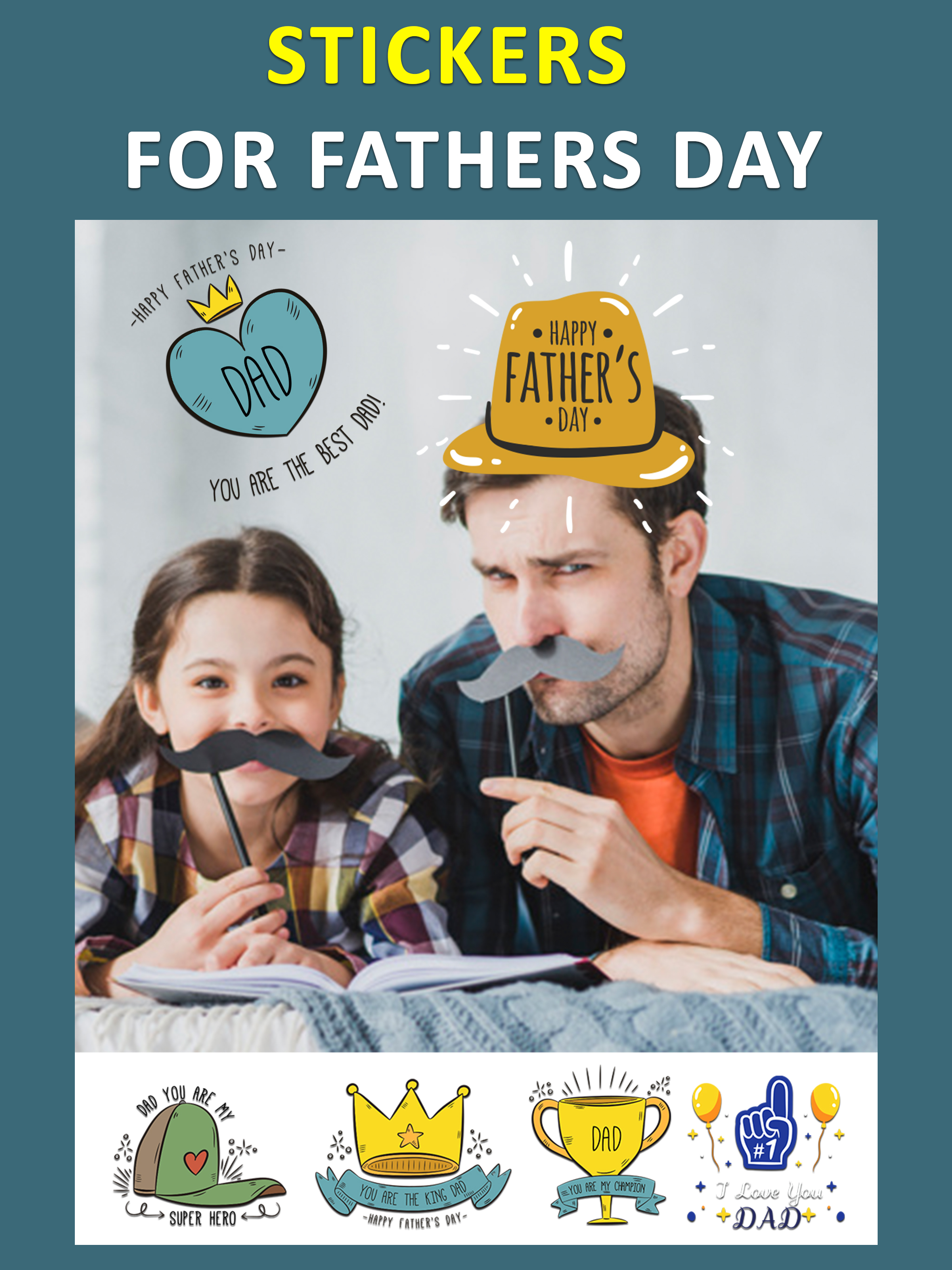 Father's Day Stickers & Wishes