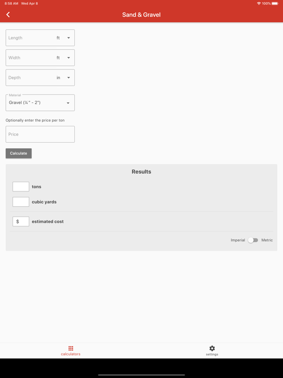 Patio Calculator Plus iPad screenshot 5 - Utilities app