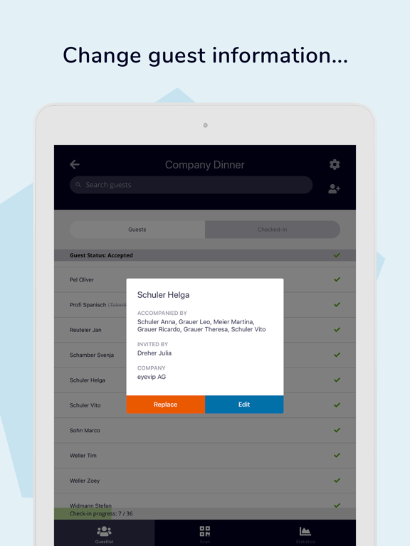eyevip Check-In iPad screenshot