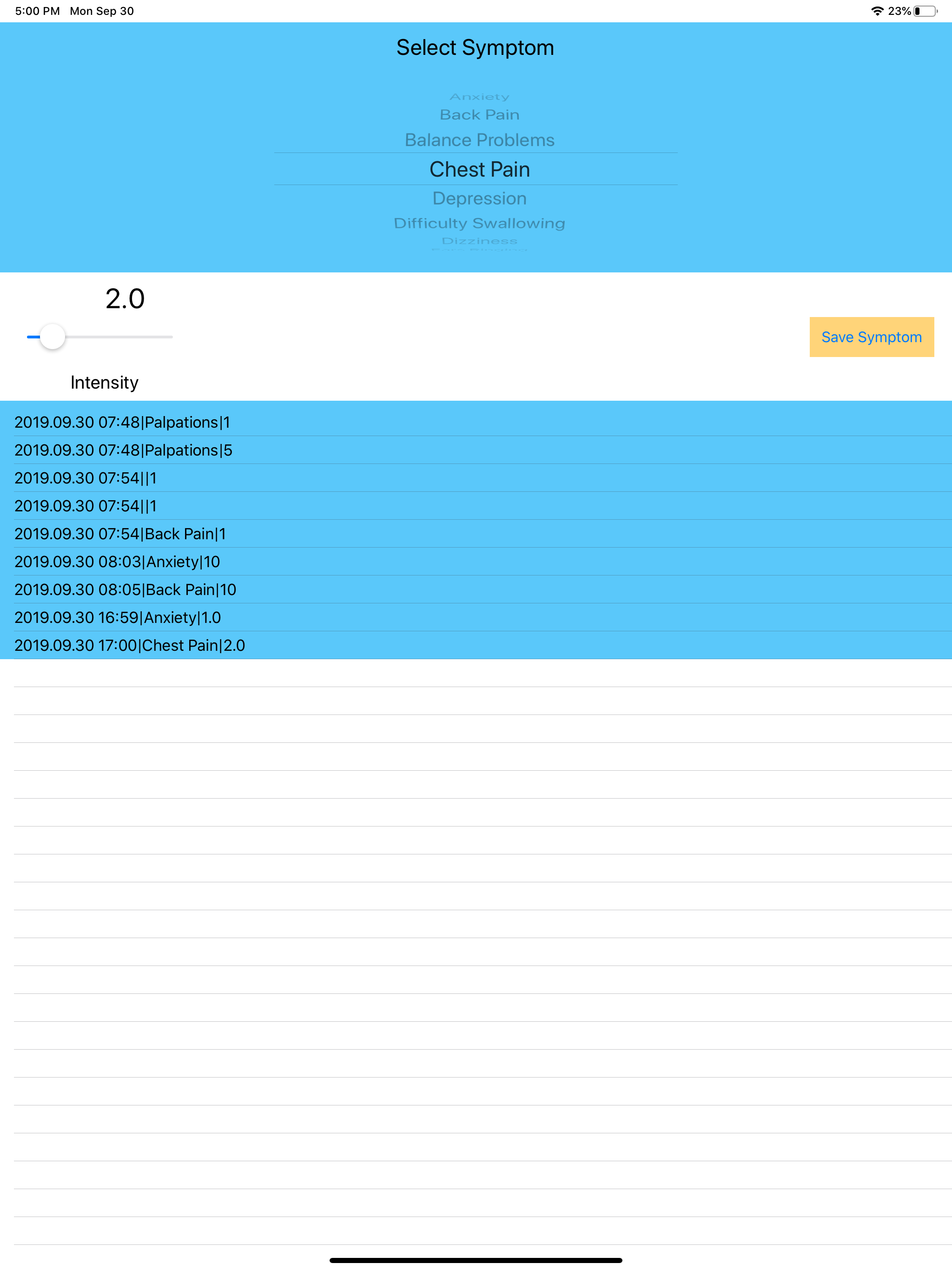 Chiari Symptom Tracker screenshot 4