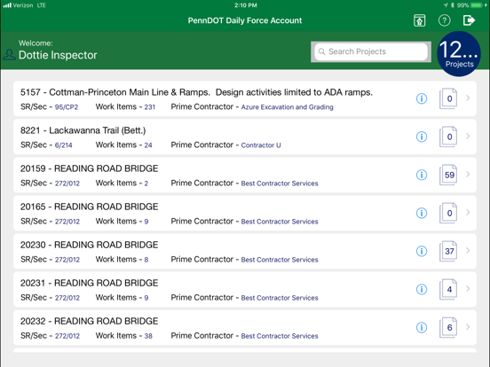 PennDOT - MCFA iPad screenshot