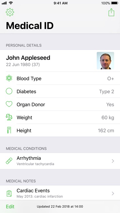 Medical ID Record screenshot1