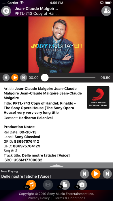 Sony Music Promo Portal screenshot 3