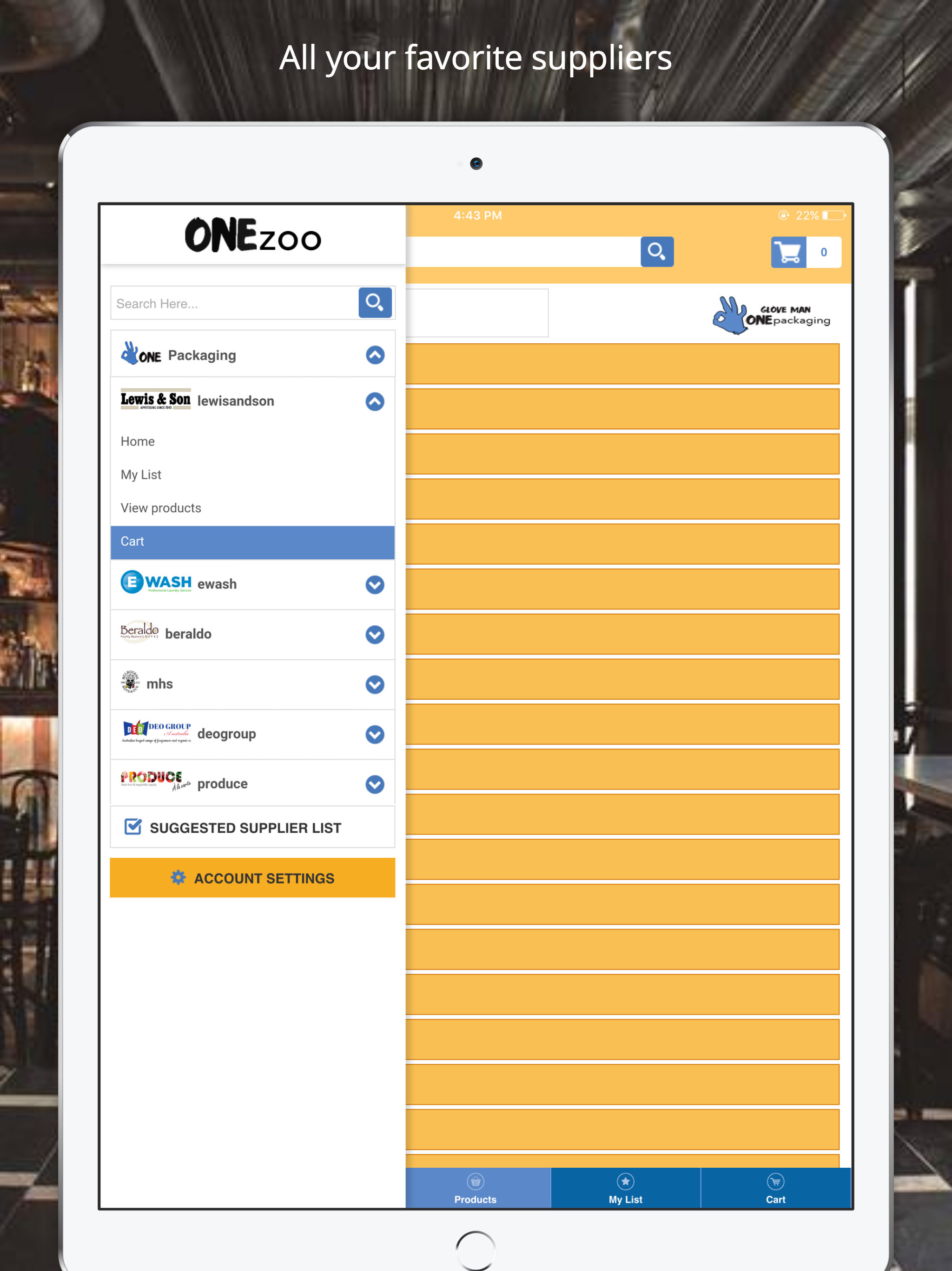 ONEzoo Ordering App