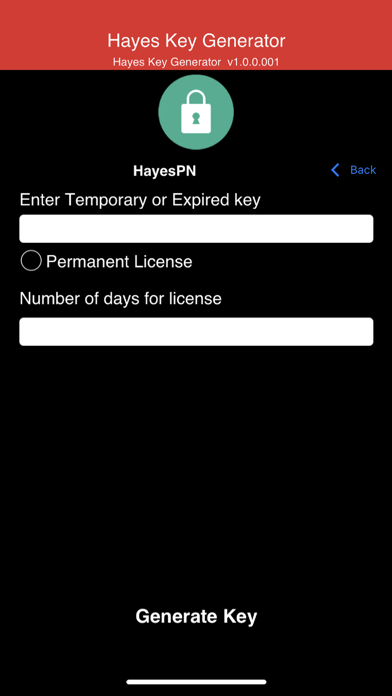 Hayes Key Generator App screenshot 3