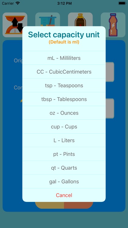 Weight Capacity Conversion