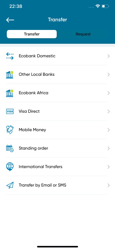 Ecobank Mobile App - 이 앱은 'Ecobank Africa'와 '국제 송금'과 같은 다양한 송금 옵션을 제공하여 사용자가 유연하게 자금을 이체할 수 있도록 돕습니다.