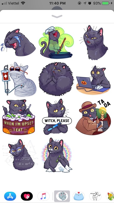 Screenshot of Cat Halloween Emoji Stickers