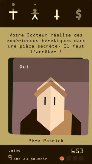 Capture d'écran de Reigns sur iPhone 5