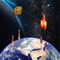 The fruit is being attacked by meteors, this meteorite will destroy the earth