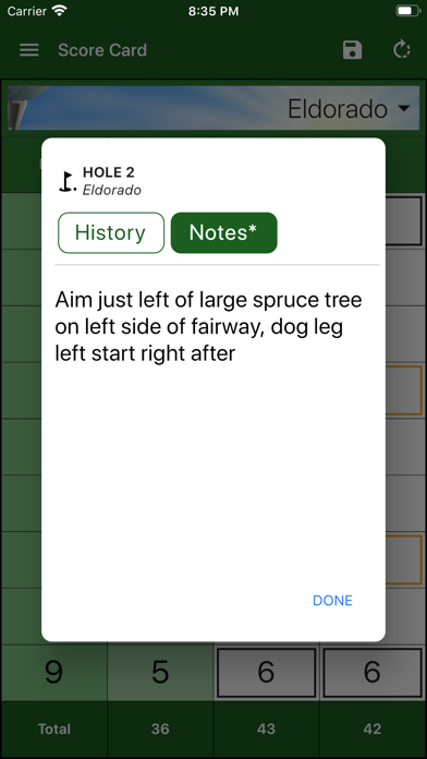 EasyScore Golf Scorecard Screenshot
