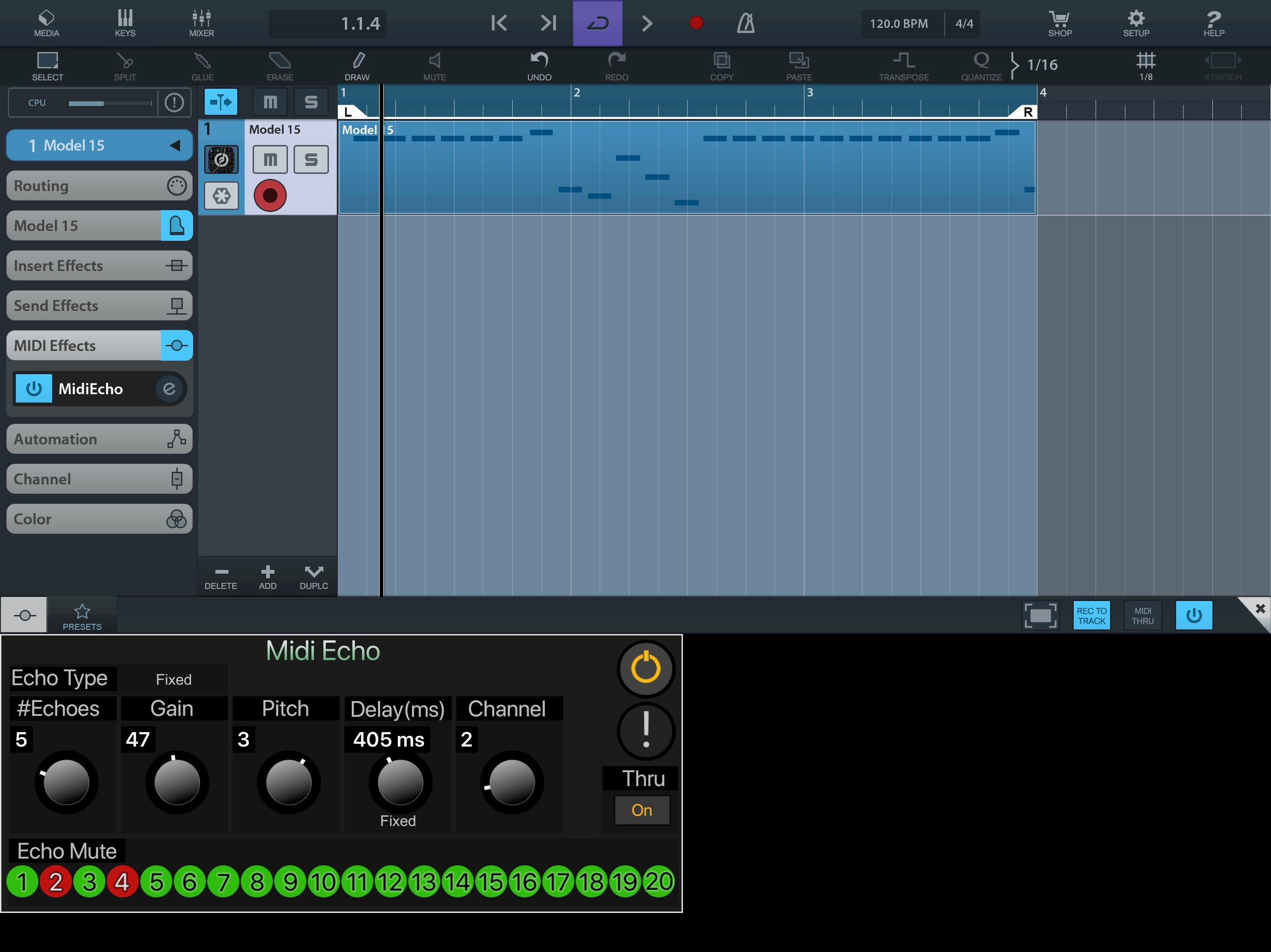 Midi Echo AU screenshot 3