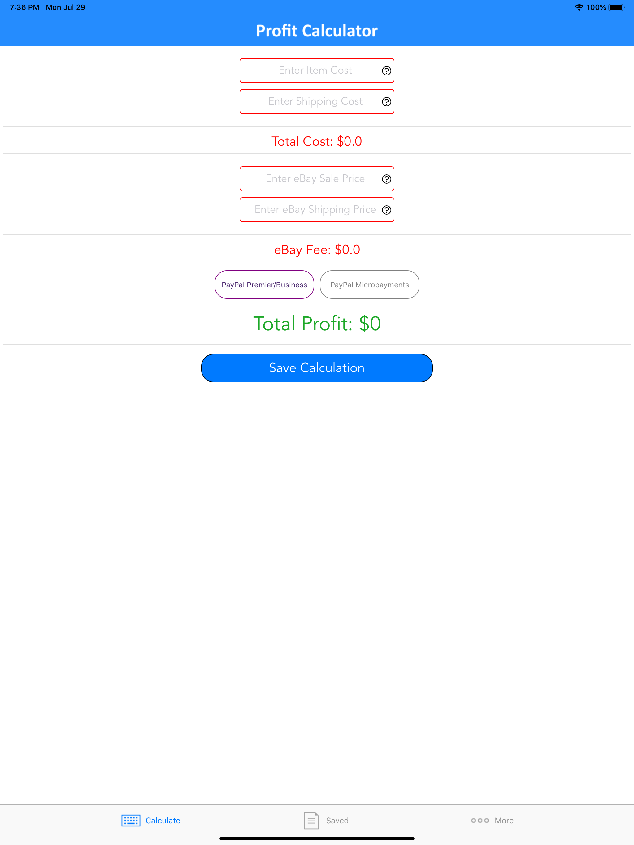 Profit Calculator for eBay