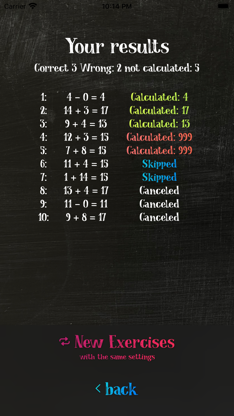 Mental arithmetic with MiCa screenshot 5