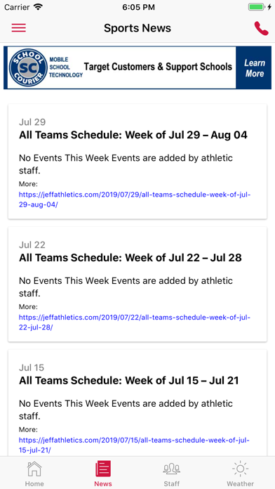 Screenshot #3 pour Jeffersonville Athletics - IN