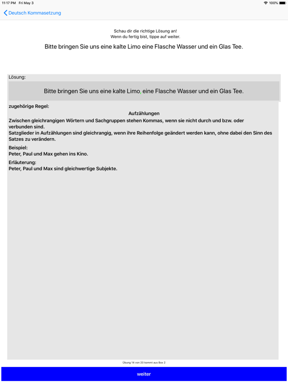 Kommasetzung Grundschule iPad screenshot 5 - Education app