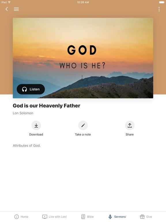 Lon Solomon Ministries iPad screenshot 3 - Education app