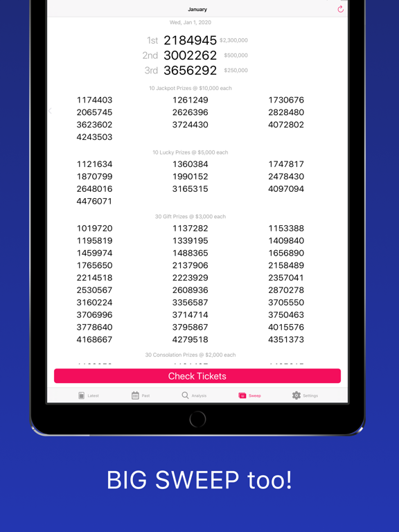 SG 4D+ results for Singapore iPad screenshot 6 - Lifestyle app