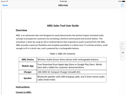 Sonitrol ABEL Sales Tool - náhled