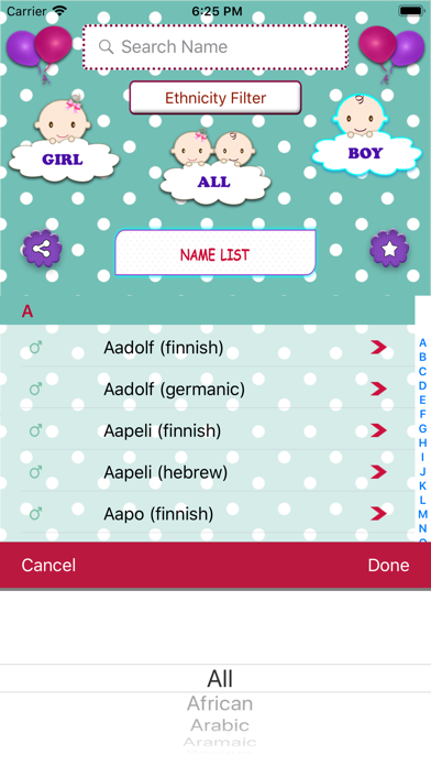 Baby Names Dictionary Screenshot