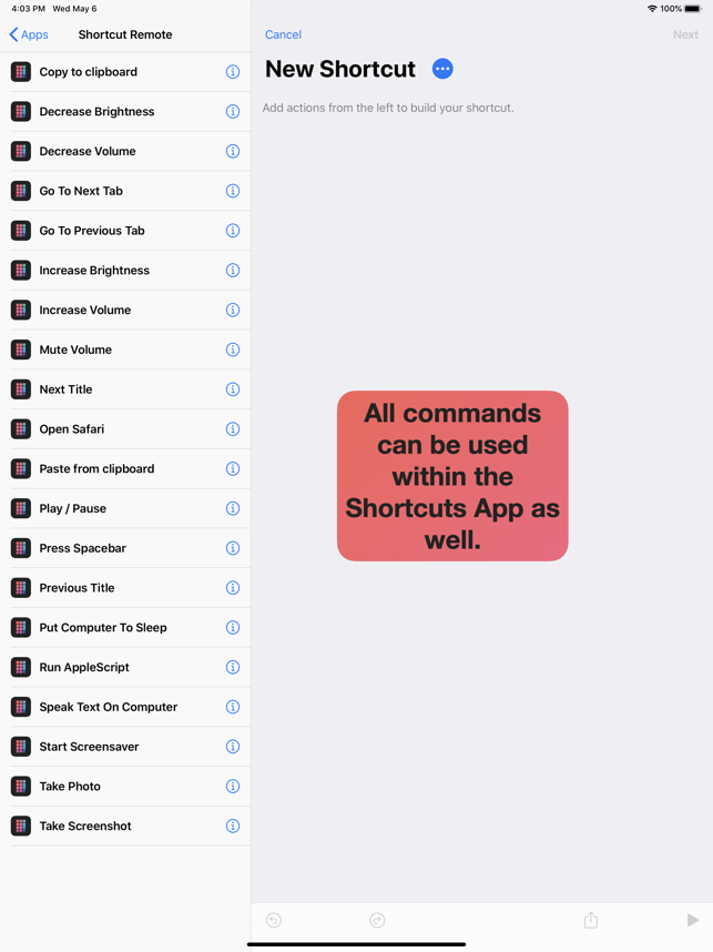 ‎Shortcut Remote Control Screenshot
